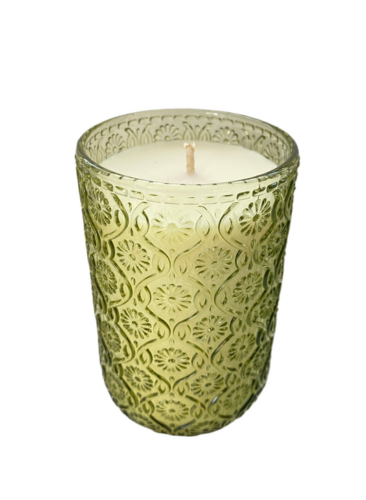 Tall Floral Soy candle