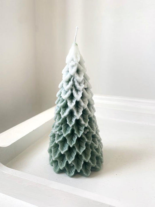 Frosted Christmas Tree Candle